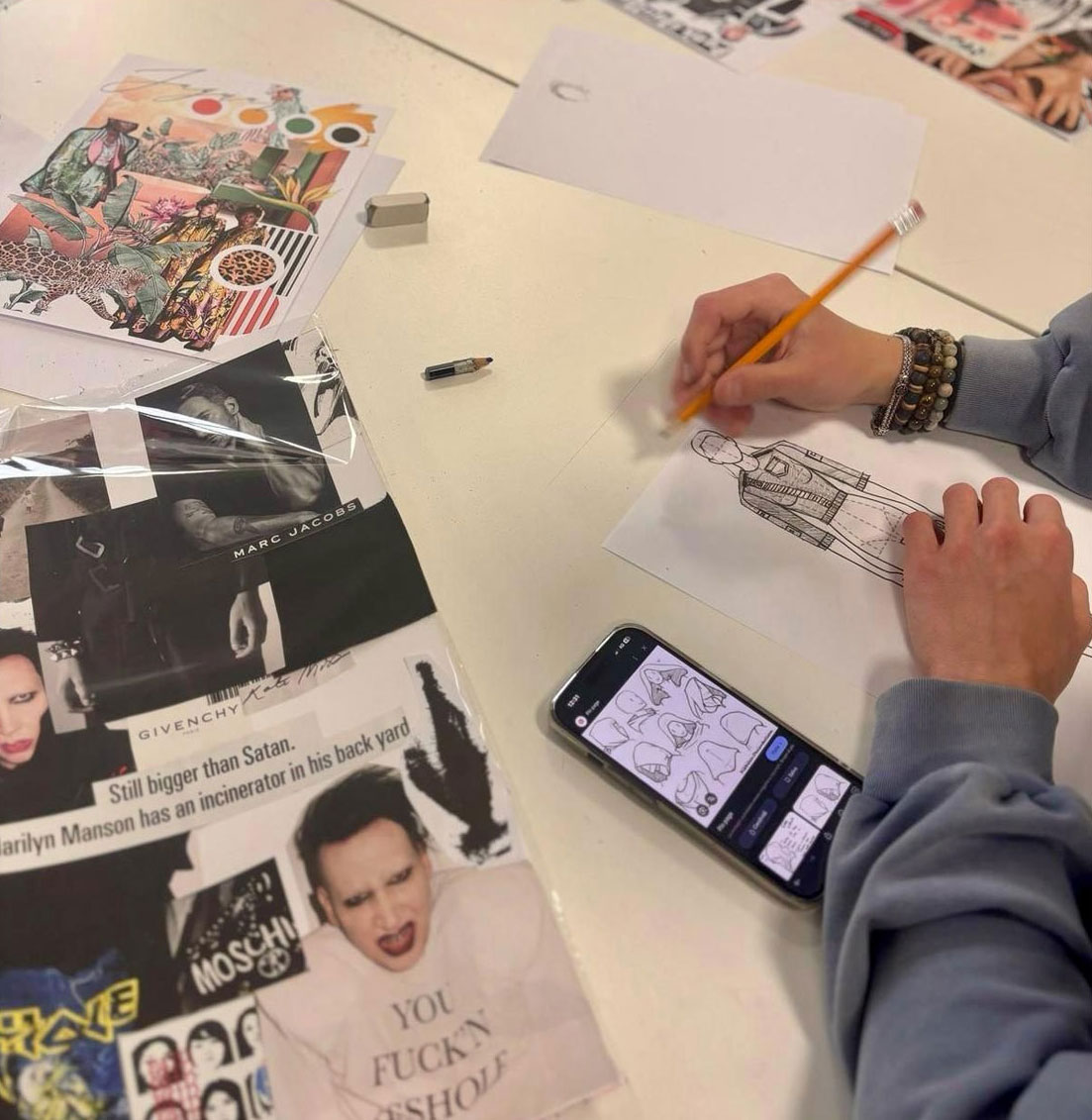 Infografica delle fasi di lavoro del fashion stylist, dalla progettazione allo shooting fotografico