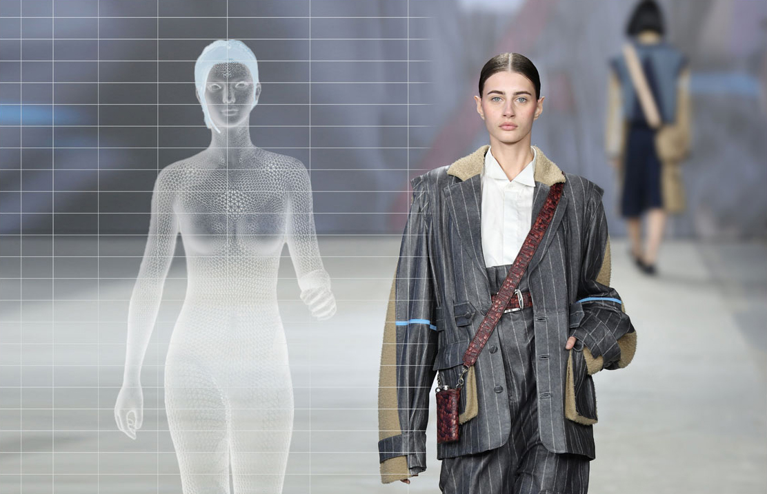 Moodboard di fashion styling con ispirazioni, tessuti e palette di colori coordinati